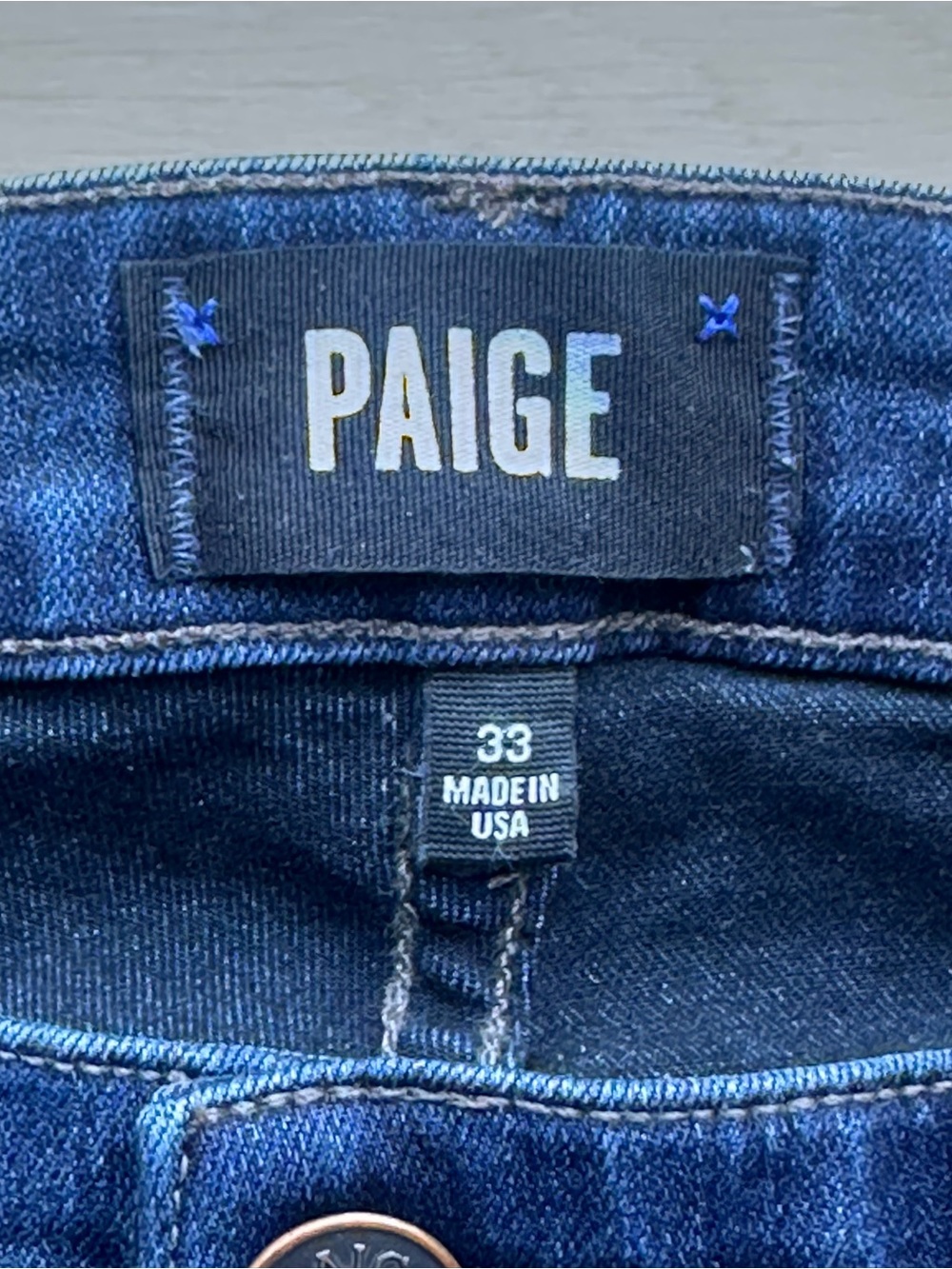 PAIGE Federal Slim Straight Jeans 33x30 Dark Wash Stretch Denim Made in USA - Picture 5 of 9